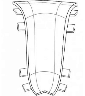 Угол внутренний к плинтусу Royce 58 мм 828 Дуб Эверест